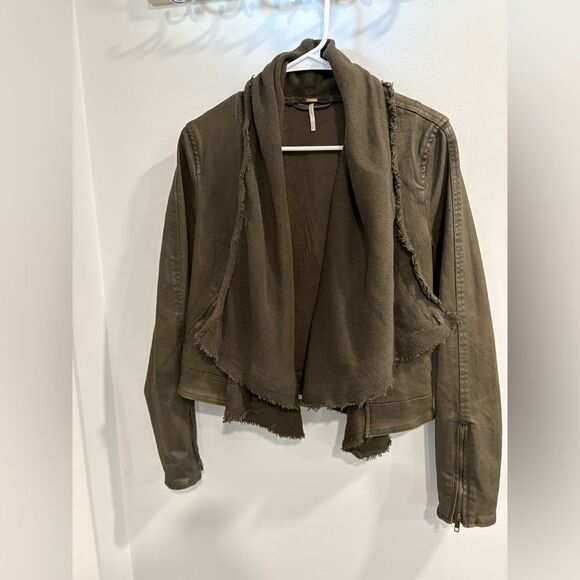 Free People Brown Utility Jacket with Dark Brown Scarf - Picture 8 of 16